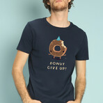 Donut Give Up T-Shirt // Navy (S)