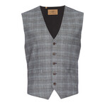 Albert Stretch Plaid Vest // Gray (XL)
