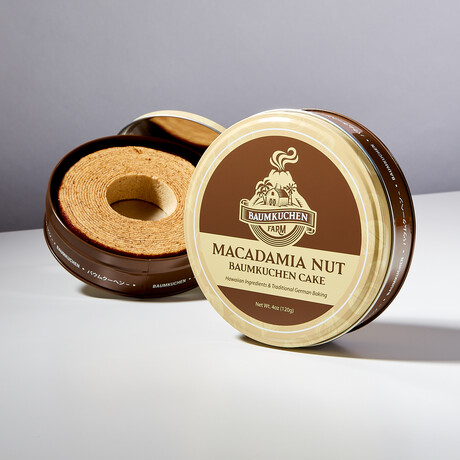 Hawaiian Macadamia Nut Baumkuchen Cake // 2 Tins // 4 oz Each