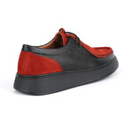 Tyrese Suede Dress Shoe // Black + Red (Euro: 45)