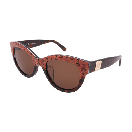 MCM // Men's MCM608S 258 Square Sunglasses // MCM Print Havana + Brown