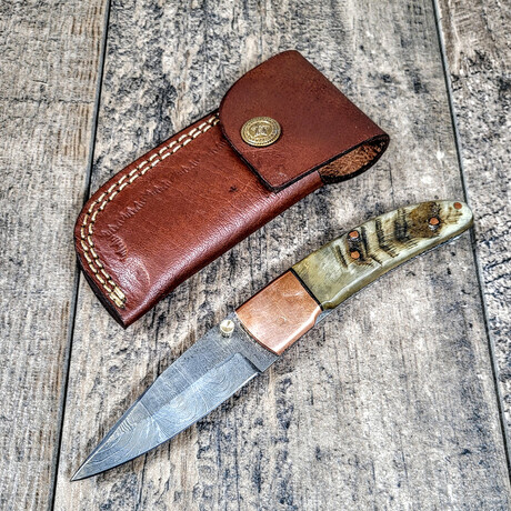 Copper Ram Drop Point Pocket Knife // Liner Lock