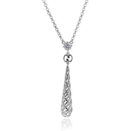 Diamantissima 18K White Gold Diamond Pendant Necklace // 14"-18" // Store Display