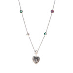 Blind for Love Sterling Silver Zirconia Charm Necklace // 16" // Store Display