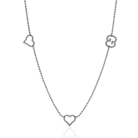 Boule Sterling Silver Station Necklace // 16" // Store Display