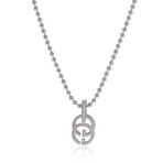 GG Running 18K White Gold Diamond Pendant Necklace // 18" // Store Display
