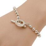 Boule Sterling Silver Bead Bracelet // 8" // Store Display