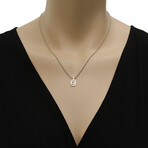 GG Running 18K White Gold Diamond Pendant Necklace // 18" // Store Display