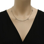 Boule Sterling Silver Station Necklace // 16" // Store Display