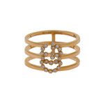 GG Running 18K Yellow Gold Diamond Band Ring // Ring Size: 7 // Store Display