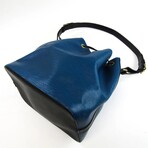 Epi Leather Shoulder Bag // Noir + Toledo Blue // Pre-Owned