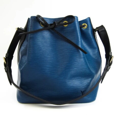 Epi Leather Shoulder Bag // Noir + Toledo Blue // Pre-Owned