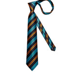 Vice Handmade Silk Tie // Black + Teal + Orange