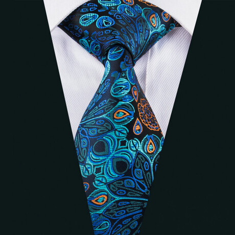 Peacock Handmade Silk Tie // Multicolor