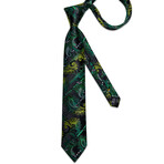 Oasis Handmade Silk Tie // Black + Green