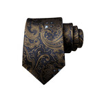 Syd Handmade Silk Tie // Black + Bronze