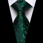 Pythos Handmade Silk Tie // Black + Green