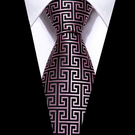 Rowe Handmade Silk Tie // Black + Pink