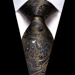 Syd Handmade Silk Tie // Black + Bronze