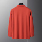 Polo Long Sleeve Shirt // Button closure // Orange (XL)