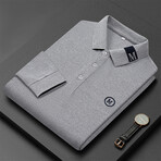 Polo Long Sleeve Shirt // Button closure // Gray (M)