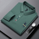 Polo Long Sleeve Shirt // Button closure // Light Green (XS)