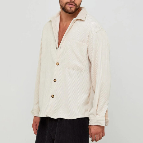 Damian Oversize Corduroy Shirt // Beige (XL)