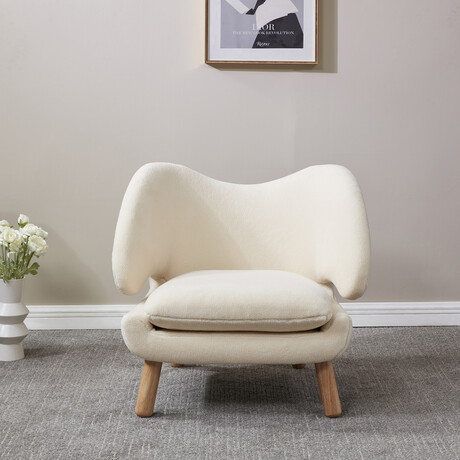 Contemporary Accent Chair // Ivory