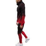 Men's Gradient Track Suit // Red + Black (M)