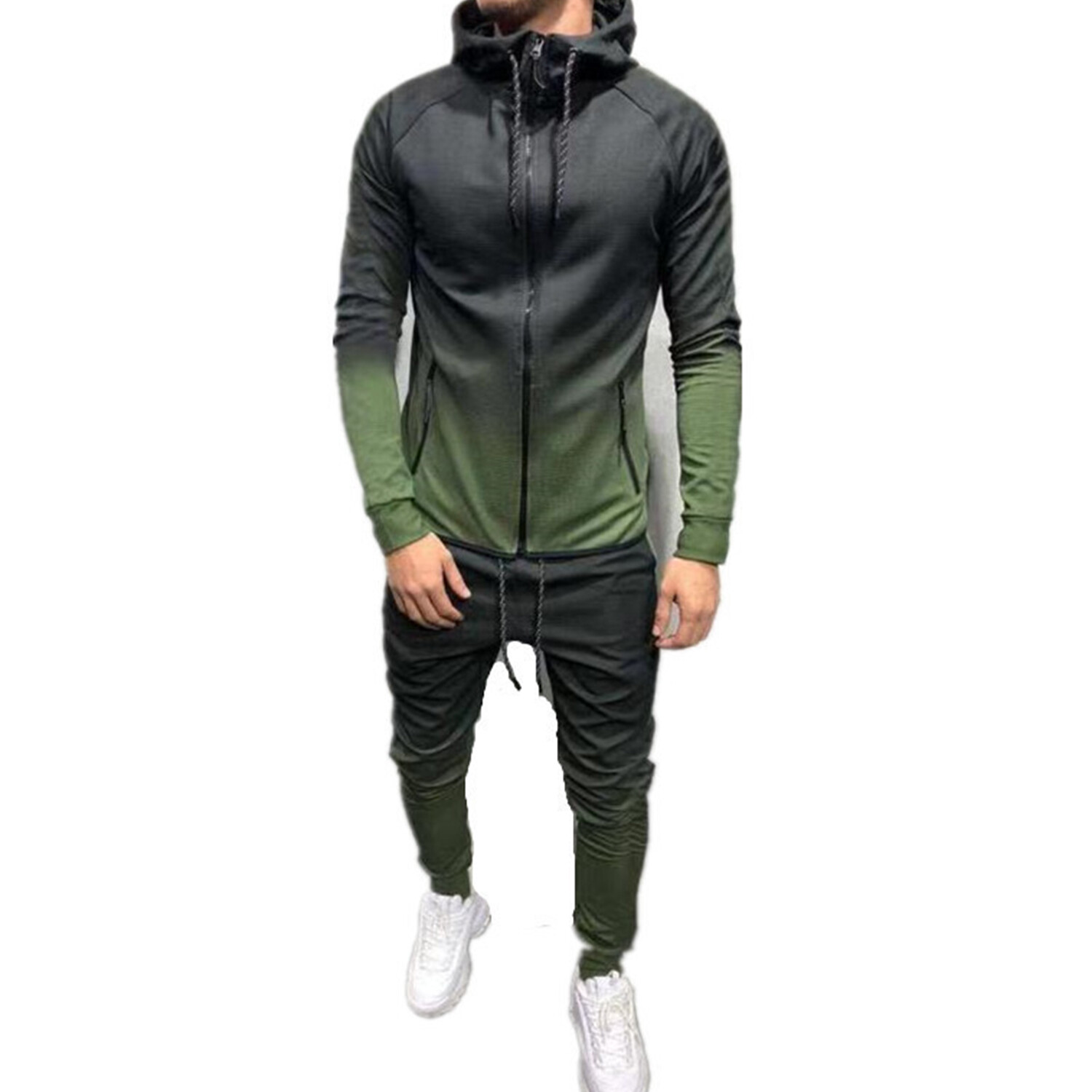 Mens 2pc Track Suits // Green & Black (L) - Celino Tracksuits - Touch ...