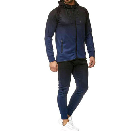 Men's Gradient Track Suit // Blue + Black (S)