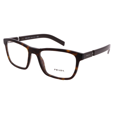 Men's Prada PR16XV 2AU1O1 Square Optical Glasses // Brown Tortoise  + Clear Demo Lenses