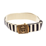 Gucci // Anchor Buckle Striped Belt