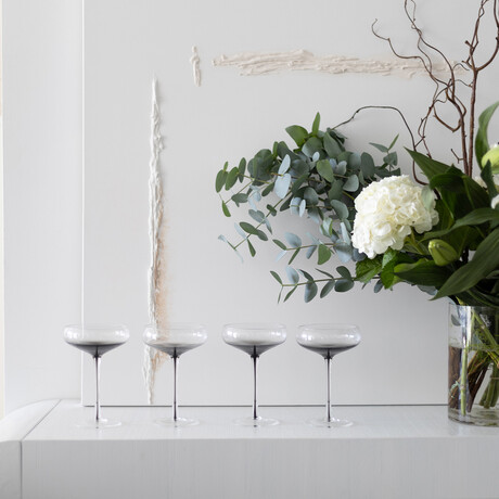 Smoke Stem Coupe Glasses