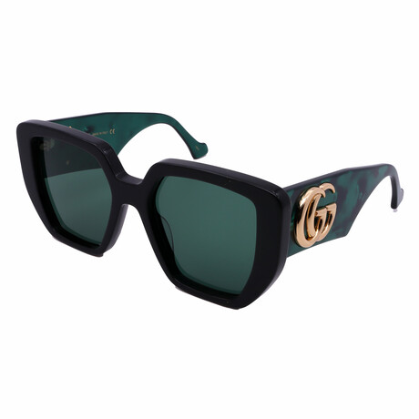 Gucci // Women's GG0956S-001 Square // Black Green + Green