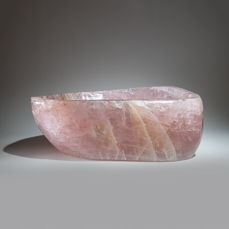 Large Genuine Polished Rose Quartz Bowl // 51 lb 