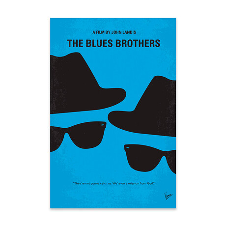Blues Brothers Minimal Movie Poster Print on Acrylic Glass // Chungkong (16"W x 24"H x 0.25"D)
