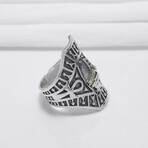 Sterling Silver Hexahedron Ankh Ring // Silver (11.5)