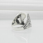 Sterling Silver Mjolnir Signet Ring // Silver (9)