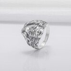 Sterling Silver Blindfolded Woman Ring // Silver (9)