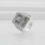 Sterling Silver Mjolnir Signet Ring // Silver (9)