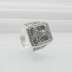 Sterling Silver Mjolnir Signet Ring // Silver (9)