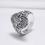 Sterling Silver Odin Mask Ring // Silver (11.5)