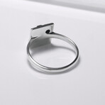 Sterling Silver Square Ring // Silver (10)