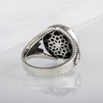 Sterling Silver Falcon Horus Ring // Silver (9.5)