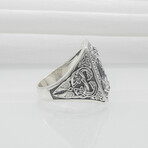 Sterling Silver Mjolnir Signet Ring // Silver (9)