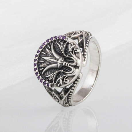 Sterling Silver Lotus Ring // Silver (6)