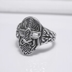 Sterling Silver Odin Mask Ring // Silver (11.5)