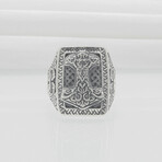 Sterling Silver Mjolnir Signet Ring // Silver (9)