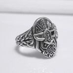 Sterling Silver Odin Mask Ring // Silver (11.5)